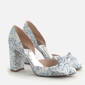 J. Crew bell d’orsay pumps in liberty misty valeria with bow detail size 7 NWT
